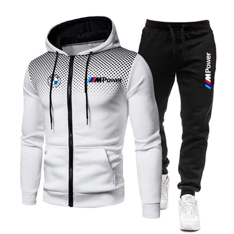 BMW Brand Logo Printed Men's set Hoodies Clothing Casual Loose Streetwear Male Fashion Autumn Winter Outwear+Pants 2 Piece Sets