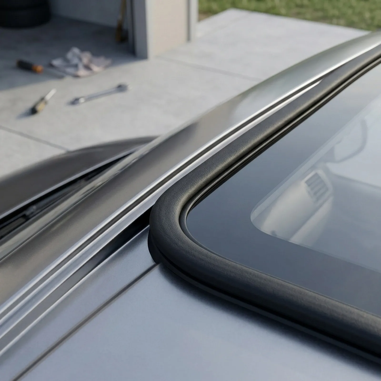 Robust Design Sliding Roof Glass Rubber Seal Specifically Designed For The For Transporters From The Year Range Of '99 To '06