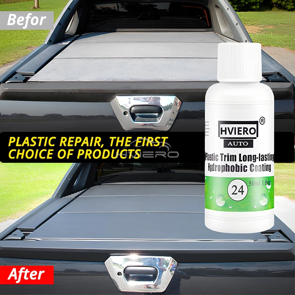 20/100ml Car Plastic Trim Coating Long Lasting Hydrophobic Exterior Restorer Aging Plastics Turn Black Bright Dirt Wax Residue
