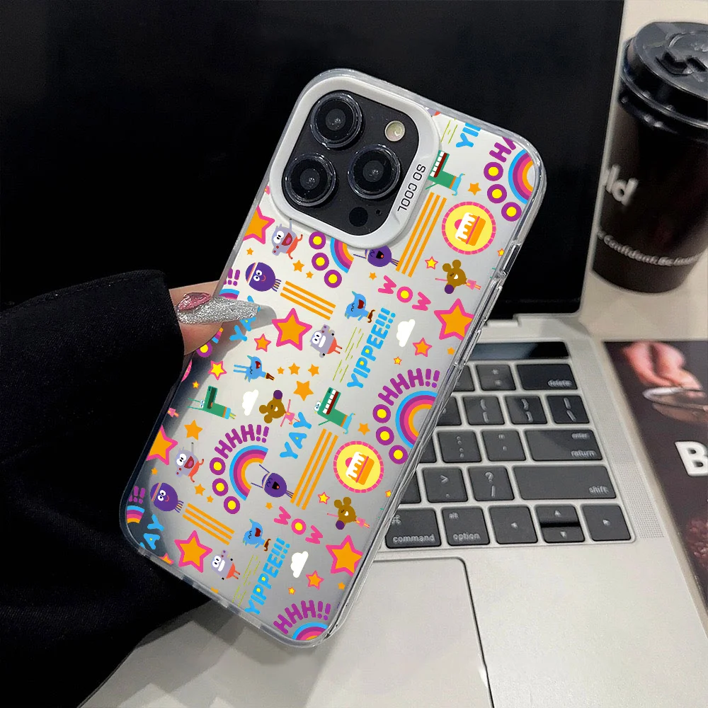 حافظة هاتف لهاتف آيفون 12 11 13 14 15 Hey Cartoon 16 17 Max D-Duggee Pro Plus غطاء ليزر IMD فضي صغير #6