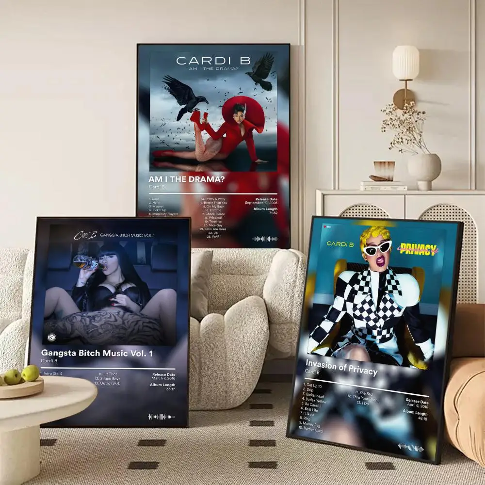 

Постер альбома C-Cardi B, HD наклейки на стену, самоклеящиеся декоративные стикеры для спальни и гостиной, украшение для дома, идея подарка