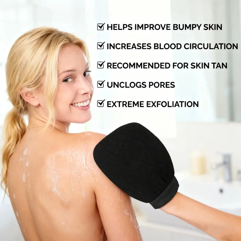 Exfoliating Glove for Body & Face Bath & Shower Scrub for Deep Cleaning, Tan Removal and Massage Body Scrub Hot Tub
