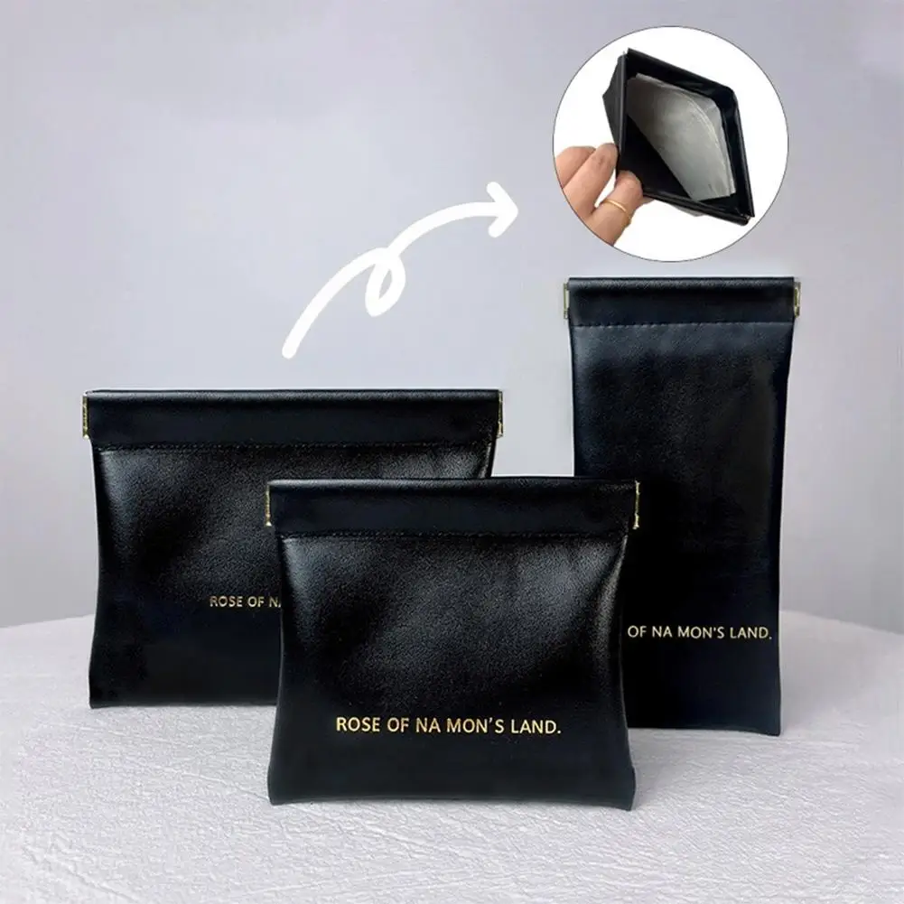 Automatic Closed Bullet Bag Mini PU Earphone Storage Bag Candy Colored Coin Bag Zero Wallet Lipstick Storage Bag Tools 3pcs/set