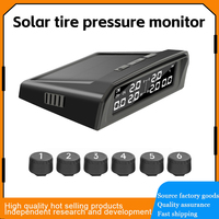 Temperature Alarm System With 6 External Sensor Solar Power TPMS Car Truck Tire Pressure Alarm Monitor System LCD Display