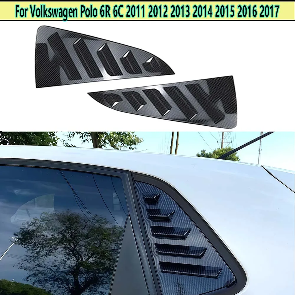

Car Rear Side Window Louver Air Vents Windshield Decoration Cover For Volkswagen Polo 6R 6C 2011 2012 2013 2014 2015 2016 2017