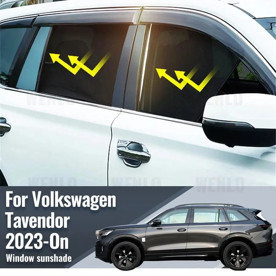 

Для Volkswagen VW Tavendor 2023 2024 2025 солнцезащитный козырек на заднее боковое окно автомобильный солнцезащитный козырек магнитная сетчатая занавеска на лобовое стекло