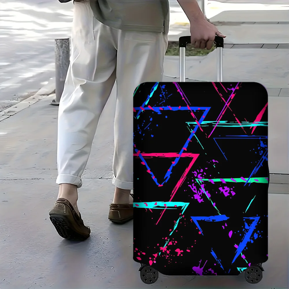 

1PC Geometric Abstract Luggage Cover for 18 – 32 inch luggage; dust and elastic travel accessories to effectively protect you