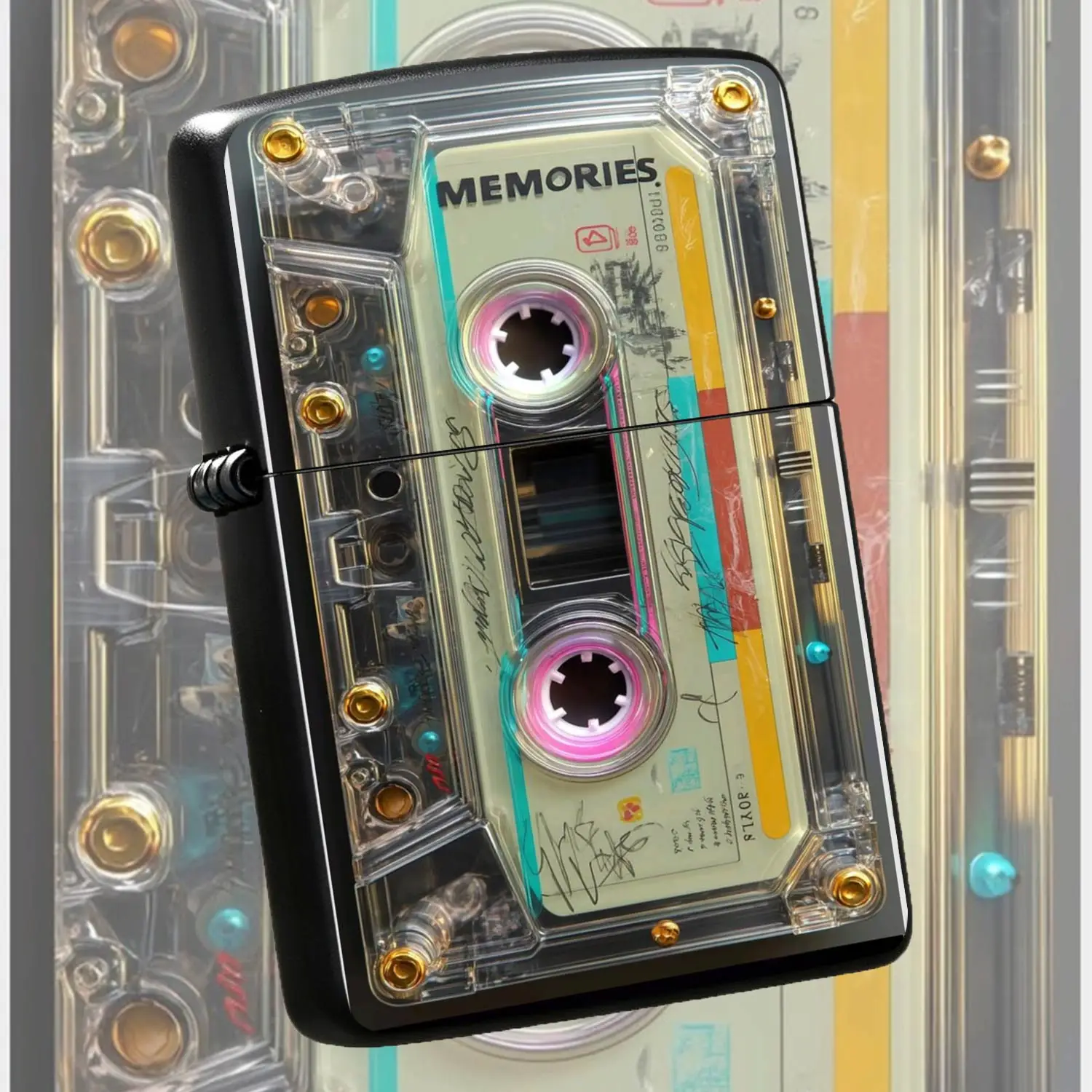 Retro Cassette Tape Memories Themed Lighter Creative Transparent Nostalgic Audio Tape Stylish Accessory Portable Daily Use Item Suitable for Multiple Scenarios Ideal for GiftingPersonalized Decor A Humorous And Interesting Lighter
