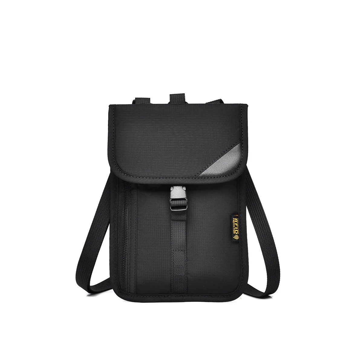 Lightweight nylon RFID outdoor travel neck pouch for carrying small items, anti-theft card-swiping bag, cross-body bag