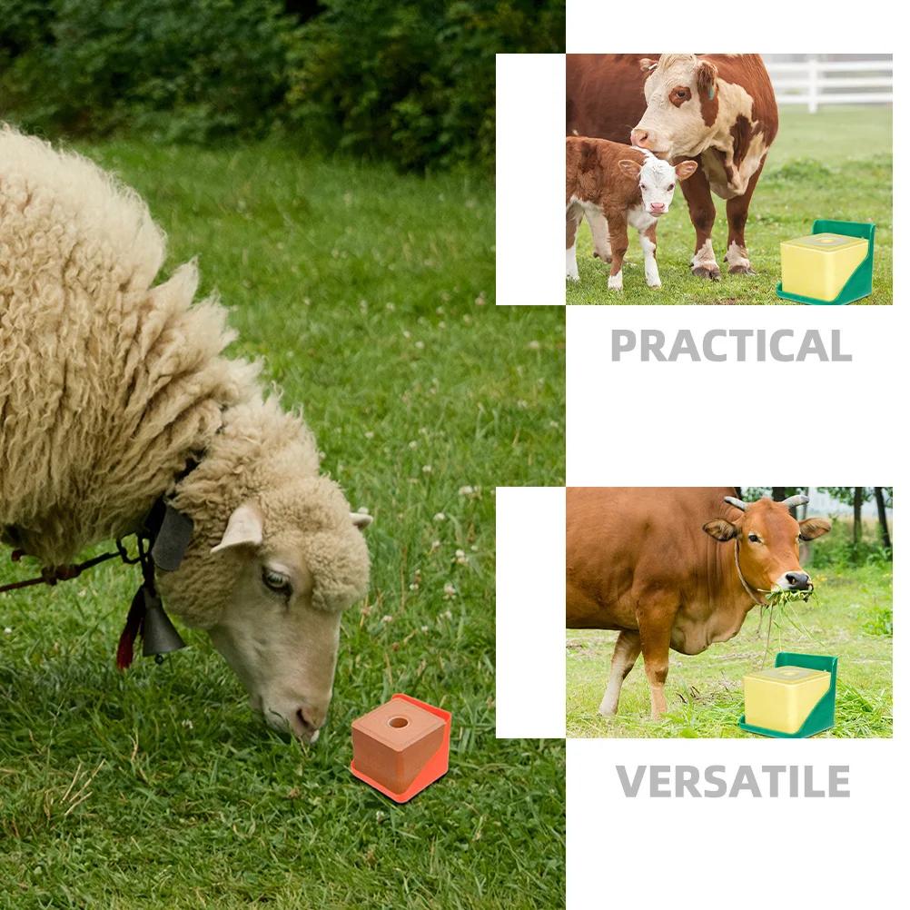 

2Pcs Salt Feeding Bowl Durable Plastic Cattle Sheep Nutrition Lick Brick Holder Easy Assemble Detach Farm Livestock Supplies