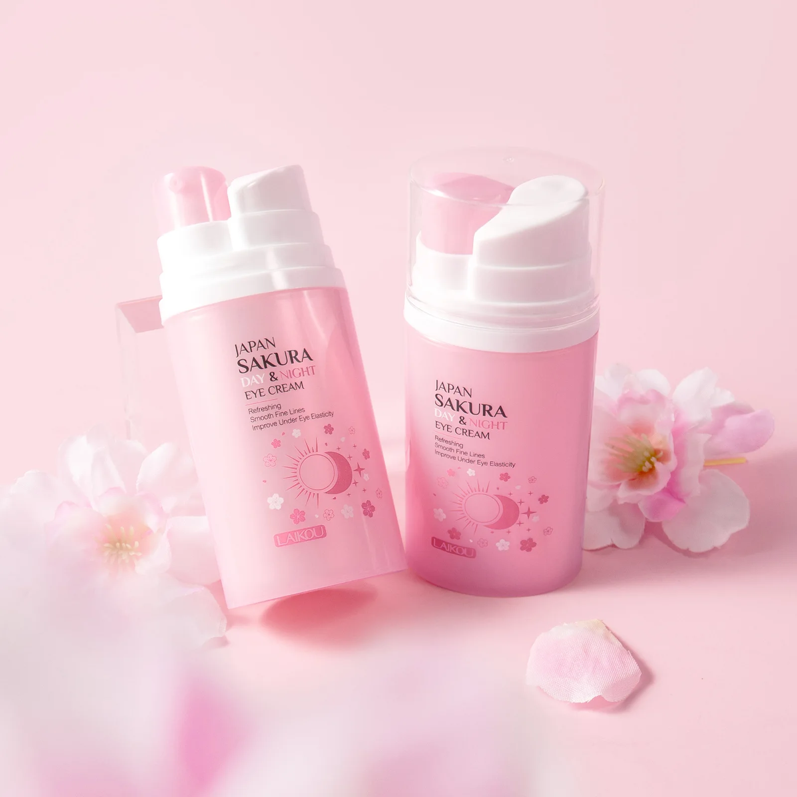 LAIKOU Sakura Eye Cream 20g Dark Circles Anti Eye Bags Day and Night Moisturizing Eye Serum Refreshing Firming Eyes Skin Care