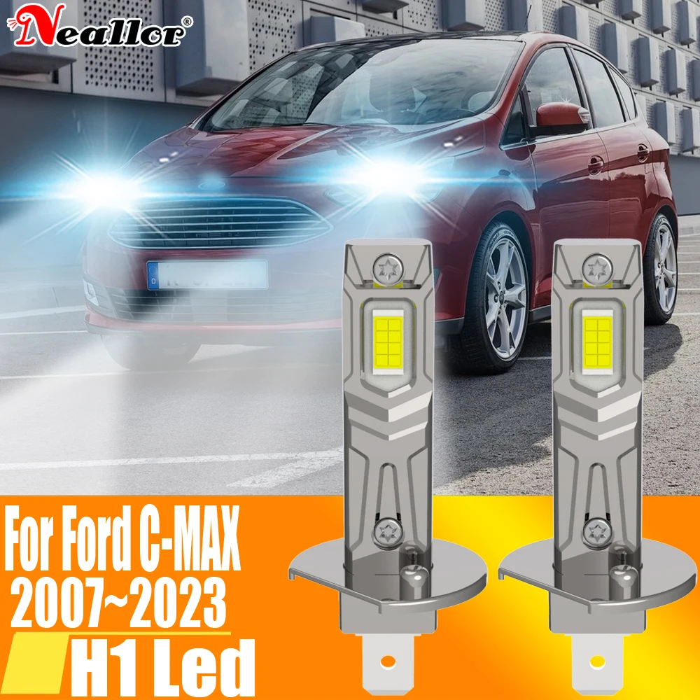 2x H1 Led Light Canbus Bulb Car Headlight High Power Auto Fog Diode Moto Driving Running Lamp 12V 55W For Ford C-MAX 2007~2023