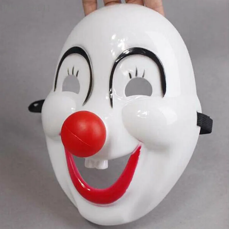 【F2-MAX-111】Lustige Clownmaske mit roter Nase, Halloween-Kostüm für Fasching und Maskenbälle, Komische Gesichtsmaske