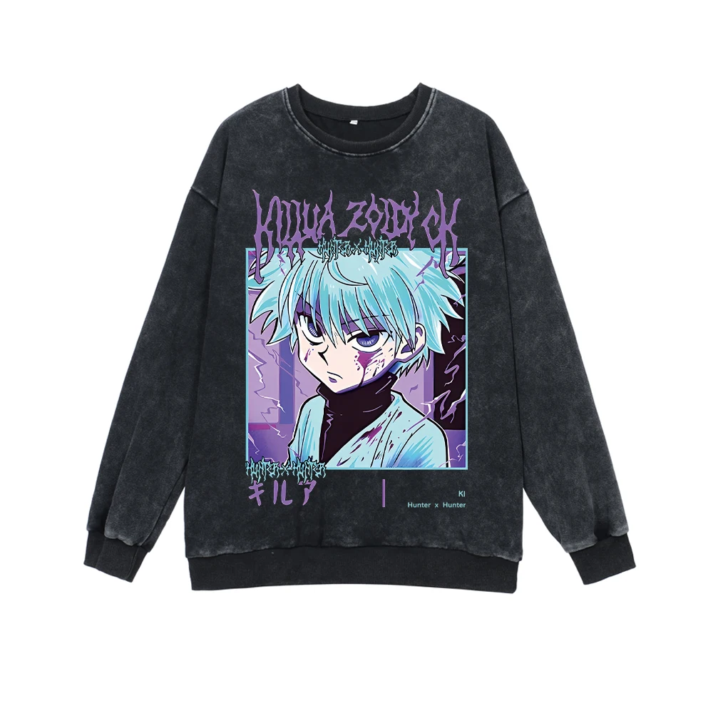 Hunter X Hunter Anime Sweatshirts 100% Cotton for Men Women Manga Tshirt Long Sleeve Gothic Harajuku Pullover Casual Streetwear