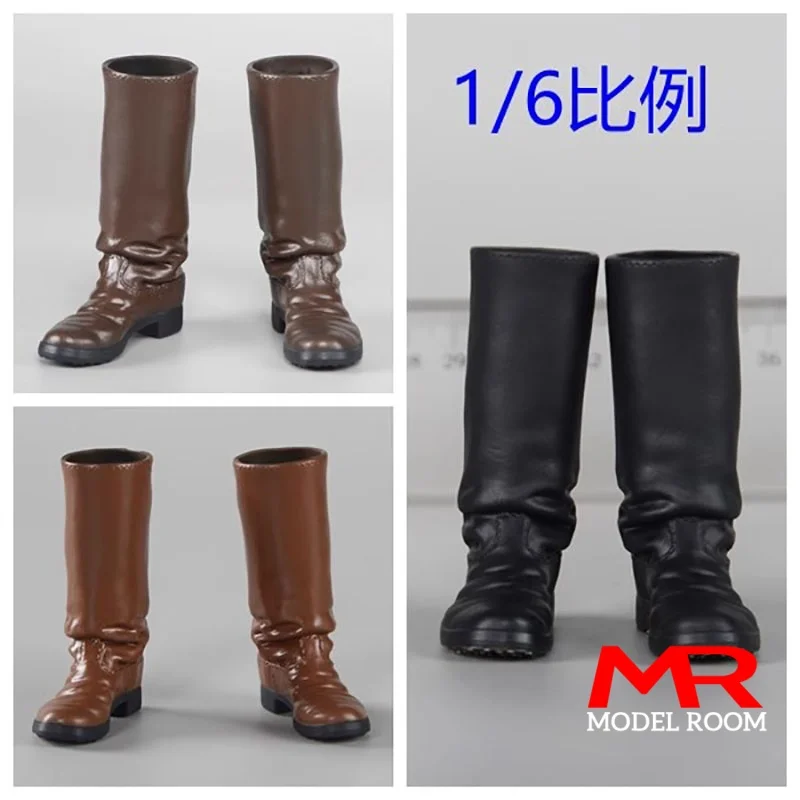 BROWN ART 1/6 Scale Male Marching Boots Long Boots Hollow Shoes Model Fit 12'' Soldier Action Figure Body Dolls