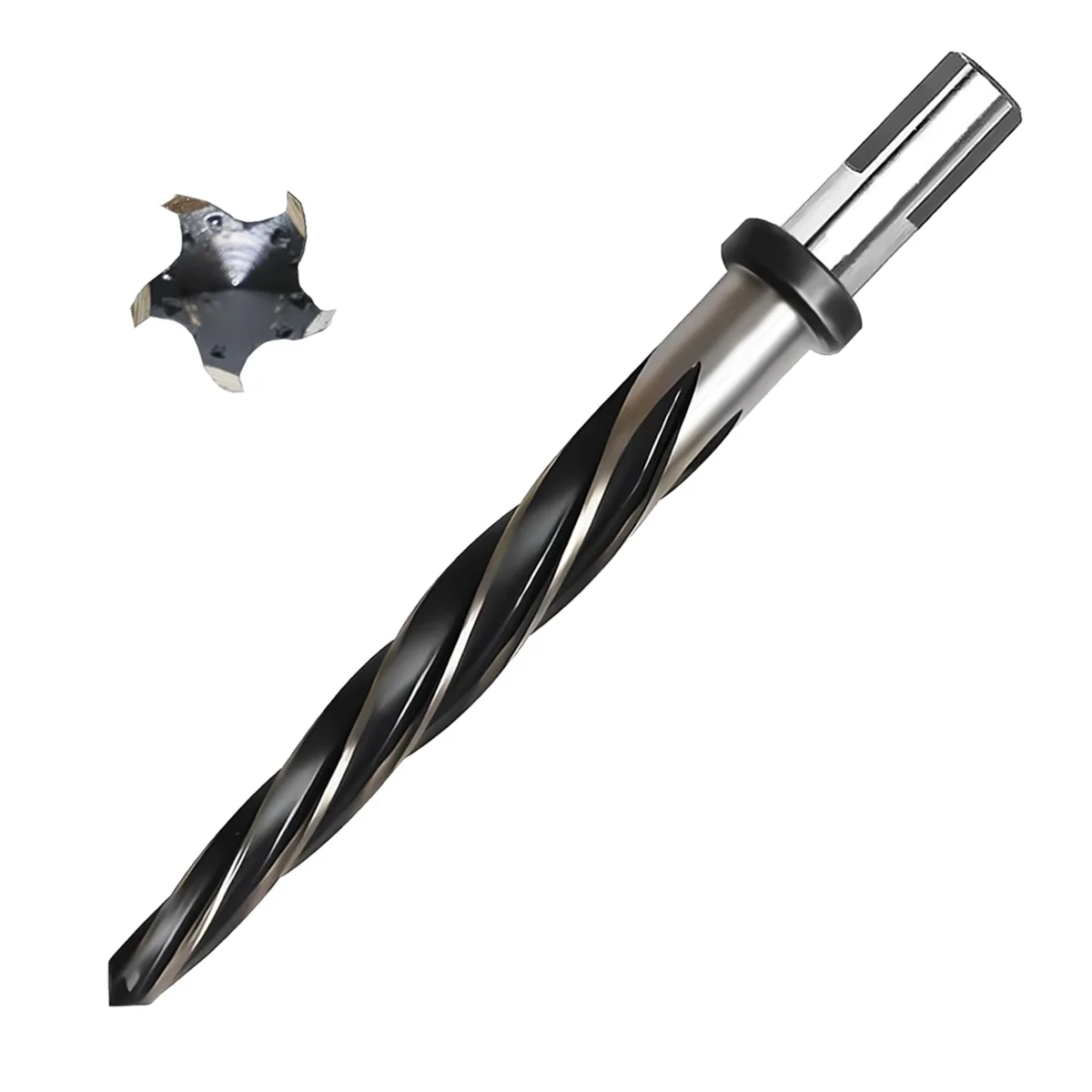 1/2In Bridge Construction Reamer Drill Bit, M2 HSS Taper Chucking Reamer for Steel Alloy Metal Wood,1/2In Non-Slip Shank