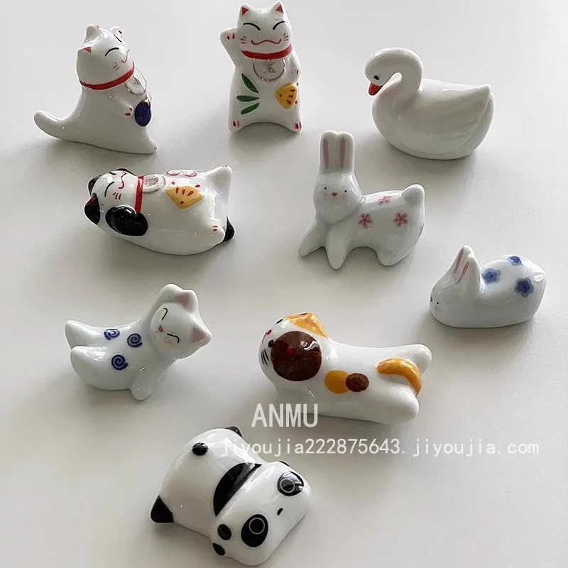 

Anmu Liangpin японский Ins милый мультфильм керамические палочки для еды ложка вилка подставка