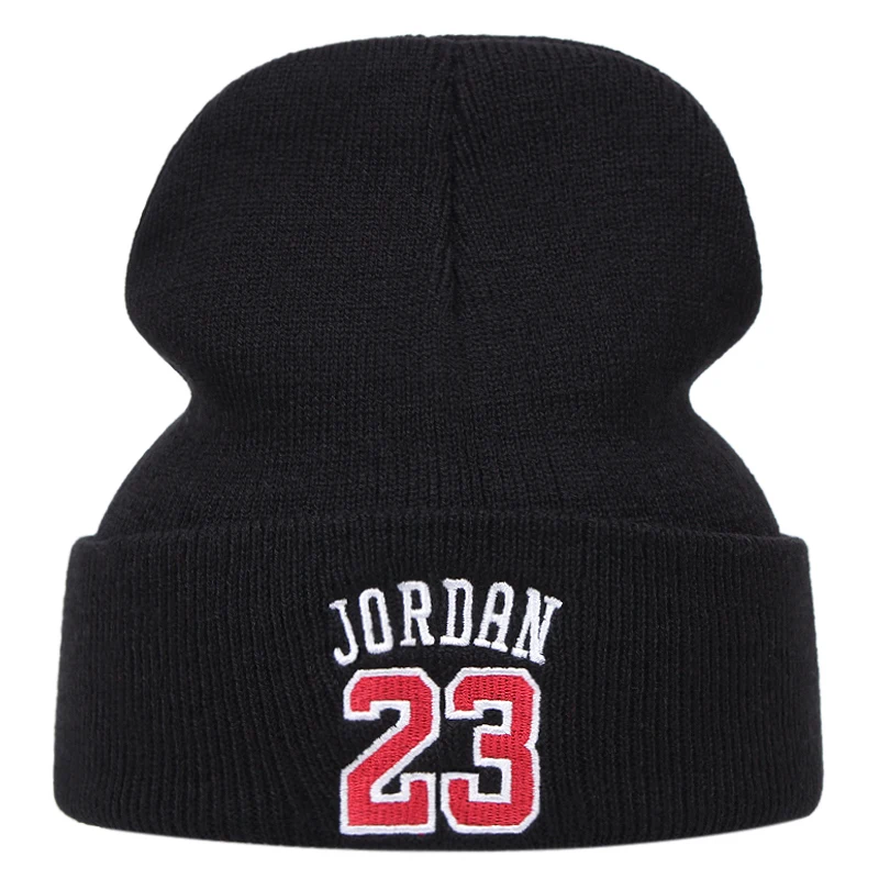 no.23 knitted hat, bean hat, outdoor winter hat embroidered angry expression ski hat