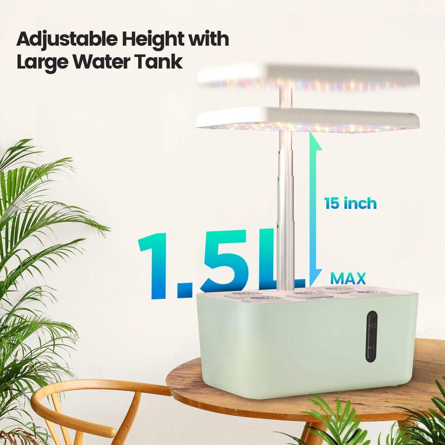 小型家庭用ハイドロポニックガーデン温室スマートベジプランターキット（PVCパイプ付き）完全水耕栽培システム