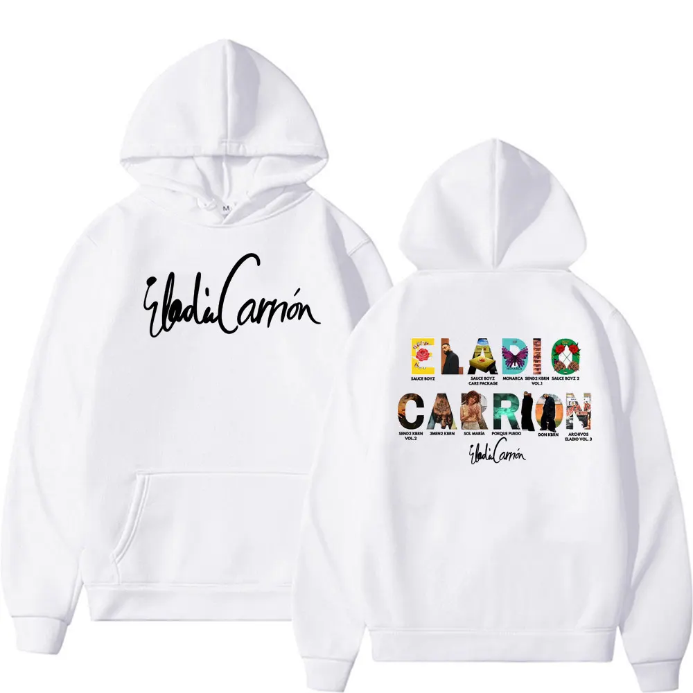 مغني الراب Eladio كاريون غلاف الألبوم طباعة هوديس ملابس للرجال الهيب هوب القوطية الاتجاه هوديي للجنسين فضفاض بلوزات عالية الجودة #6