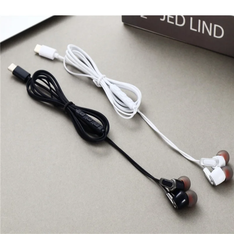 Para Samsung auriculares HiFi sonido envolvente en la oreja tipo C con control de cable tapones para los oídos con cable para Galaxy S24 S23 S22 Ultra Xiaomi