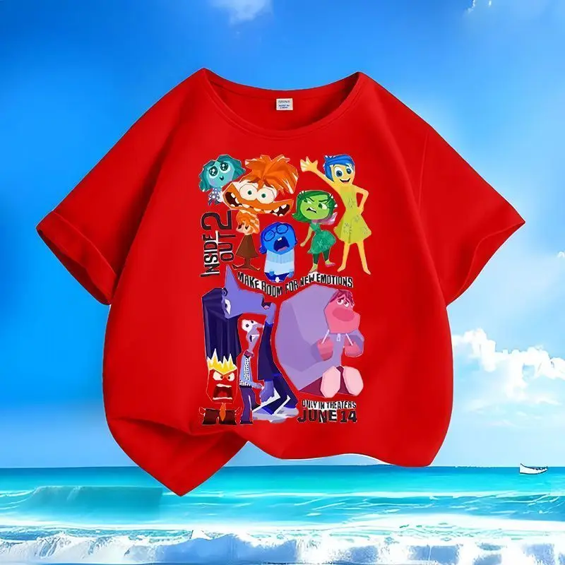 Camiseta de manga corta para niños, Camisa de algodón con cuello redondo, ajustada, 2 colores, Unisex