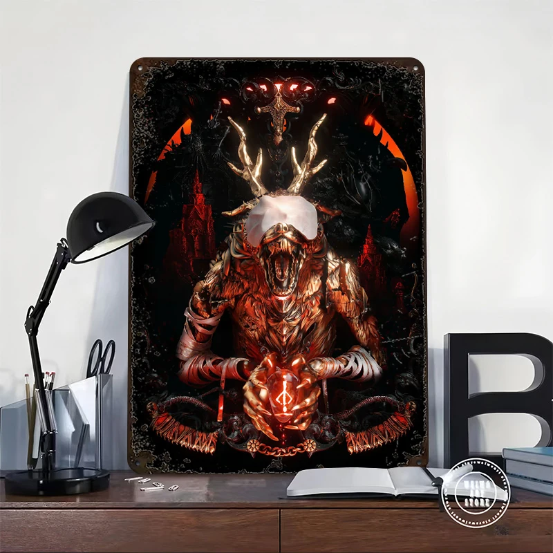 The Hunters Nightmare Lightly 3D Poster Customized Vintage Metal Signs Wall Art Retro Tin Plaque for Office Decoration Gaming
