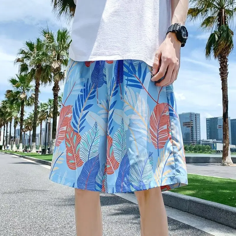 

Летние тонкие пляжные мужские орты Qui Dry, повседневные свободные брюки с пятью четвертью, легкая одежда из полиэстера, дышащая одежда для активного отдыха