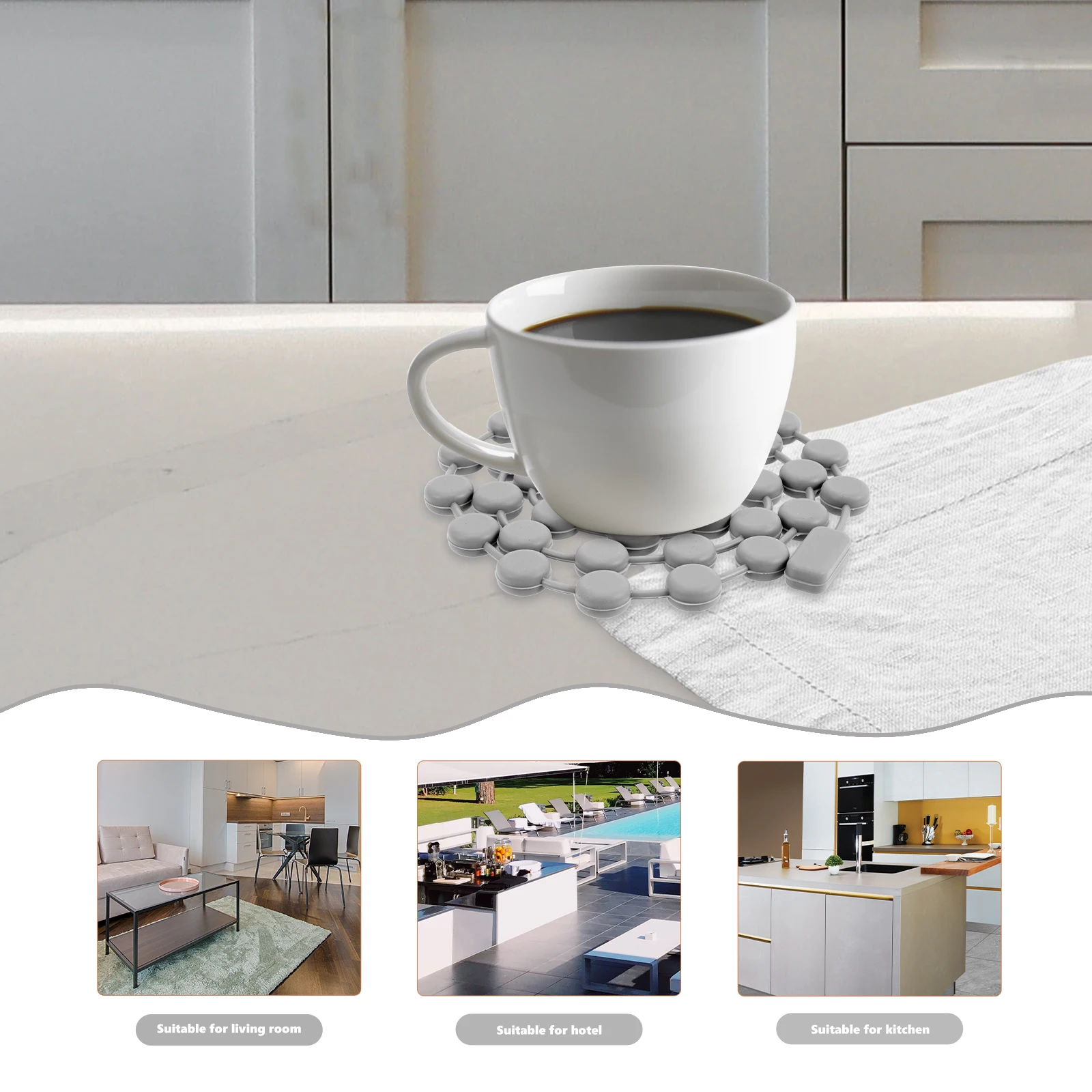 

Silicone Trivet Mat Heat Resistant Pot Mat Random Color Non Slip Hot Pan Pad for Kitchen Dining Table Hot Pan Pad