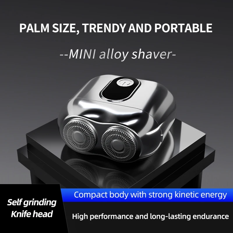 Мини-бритва On-The-Go, портативная электробритва для мужчин, сухое бритье, USB-C