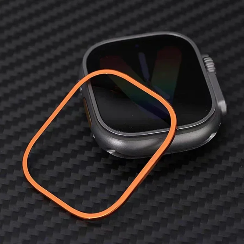 Pellicola protettiva temperata per Apple watch Ultra 49mm Pellicola antigoccia e antigraffio con telaio in lega di alluminio Per iwatch Ultra 2 49mm
