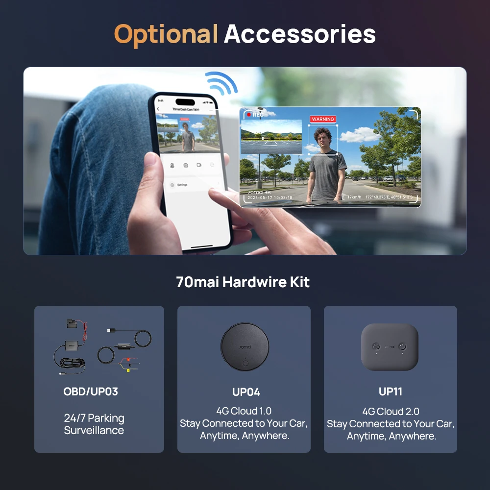 【Neu】70mai A900 Ultra Dual 4K Dashcam IMX678+IMX678 Flaggschiff-Bildsensor LVDS Superkondensator Wi-Fi 6 GPS Ermüdungswarner 4G 2.0 – Detail 14