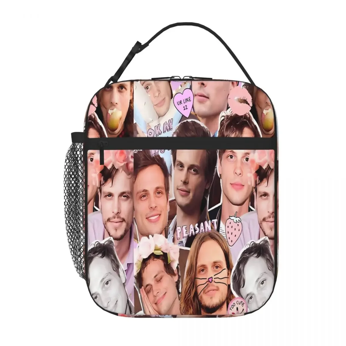 Bestselling Matthew Gray Gubler Kawaii Collage Marble Print Food Tote Bag Workday Snack Shoulder Lunch Bag