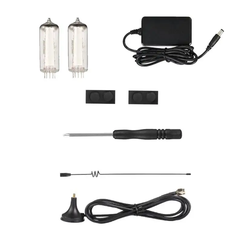 R53C Vintaged Modern Auditory Mix Integrated Display 6E2 Análise espectro FM Foneco relógio Rádio Saída fone ouvido