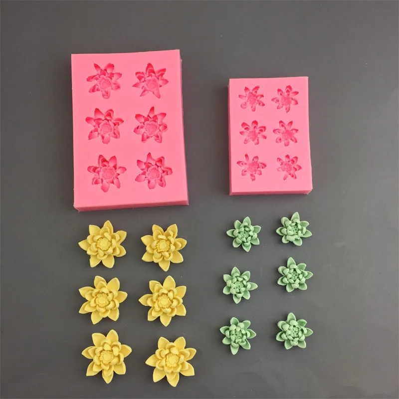 Lotus Flower Leaf Fondant Silicone Mold For Cake Decoration Cupcake Topper Chocolate Candy Gum Paste Polymer Clay Kitchen Tools