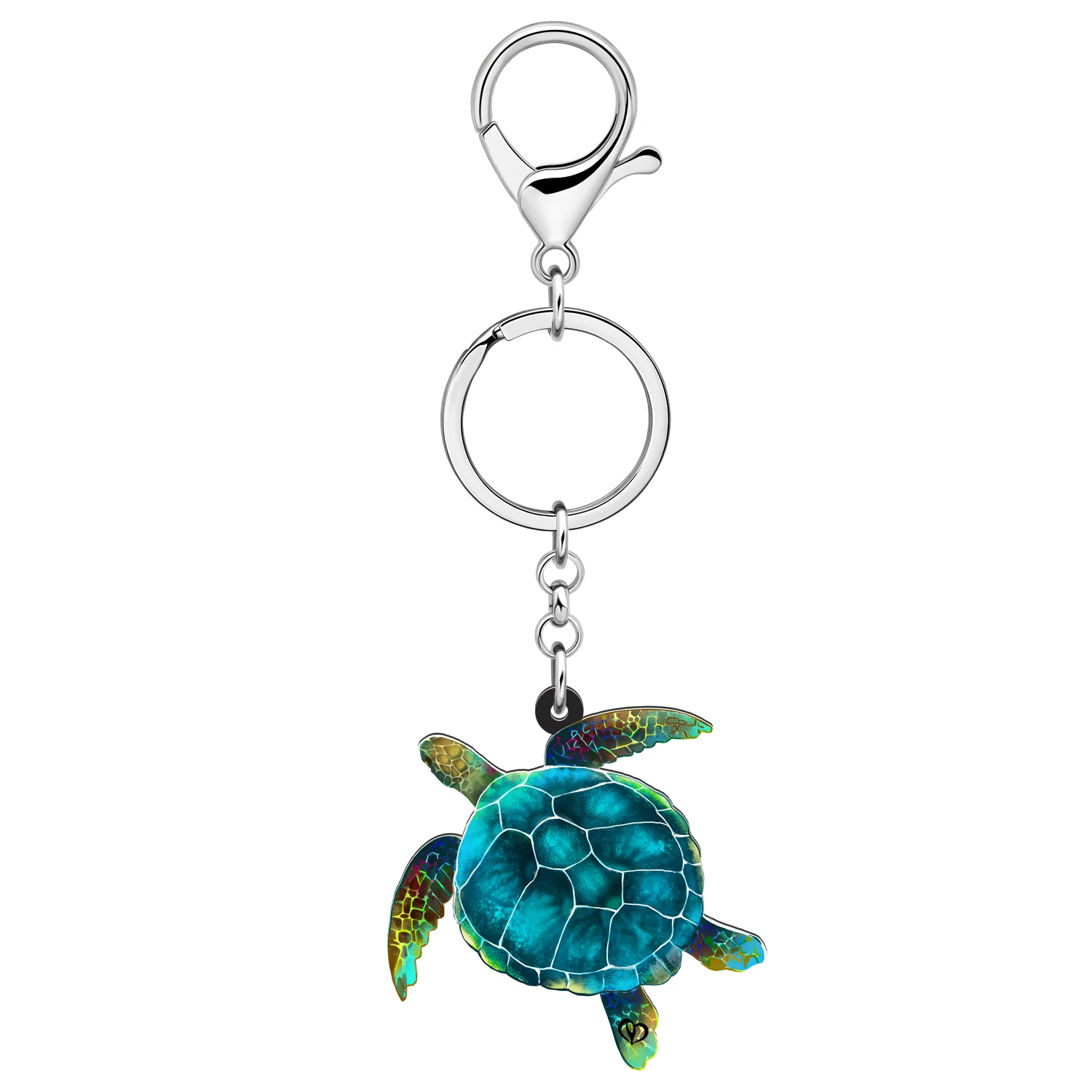 Bonsny Acrylic Cute Ocean Shell Sea Turtles Keychains Key Chains Rings Wallets Car Charms Fashion Jewelry For Women Teens Gifts