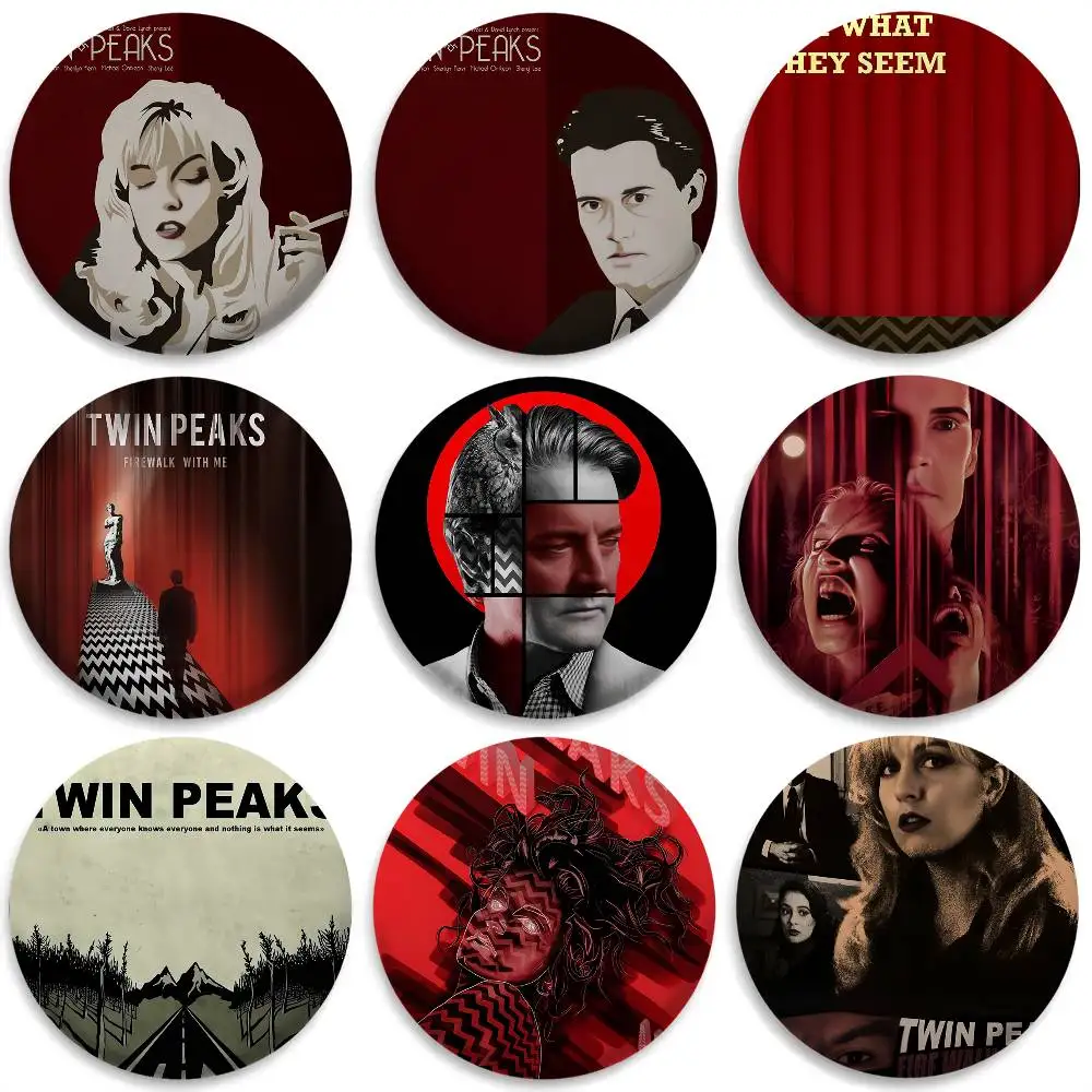 

Twin Peaks F-Fire Walk Me Badges Round Exquisite Badge Brooches Creative Pins For Clothes Hat Backpack Gift Accessories