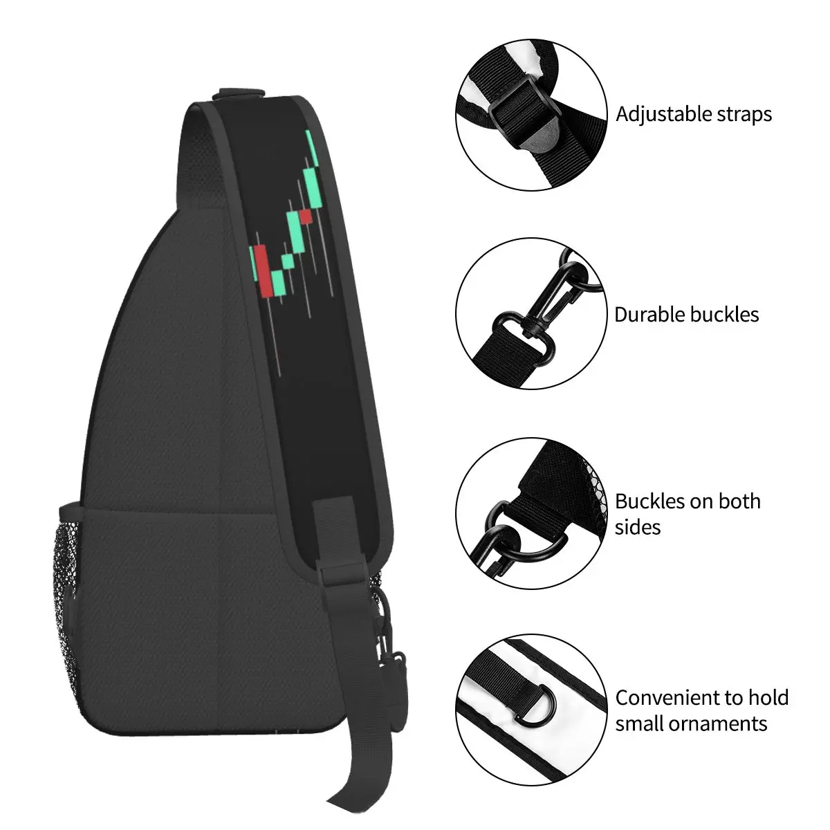 Crypto Kaars Maan Sling Bag Borst Crossbody Schoudersling Rugzak Outdoor Sport Dagpacks Cryptocurrency Patroon Schooltassen