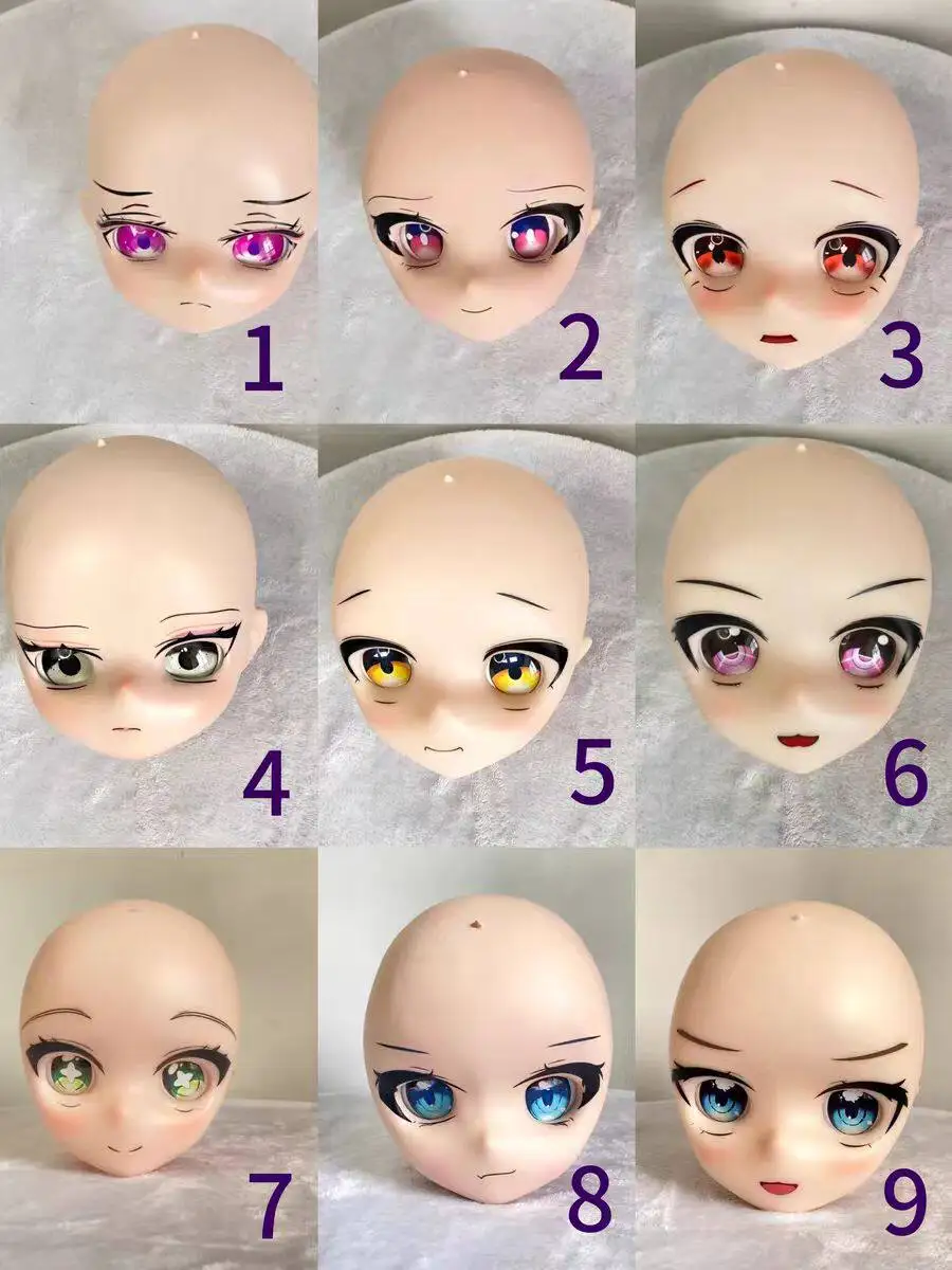 

M6 Screw Animation Head Carving Two-dimensional Doll Figure Bjd Doll Head Vinyl Head Carving Distribution Wig