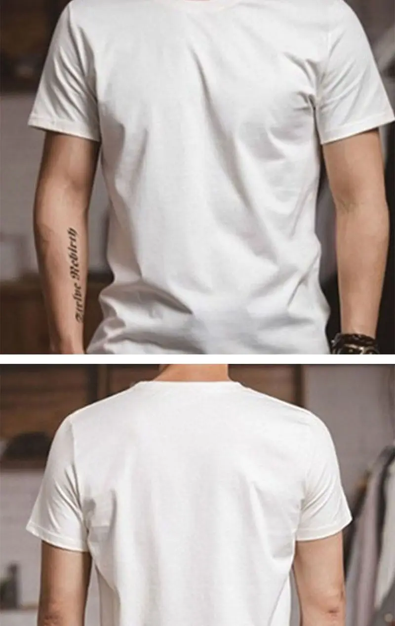 Herren Damen 100% Baumwolle T-Shirt Einfarbig Trend Freizeit Kurzarm Schwarz Weiß Grau Hochwertiger Schwerer Stoff Locker Sitzendes T-Shirt – Detail 11