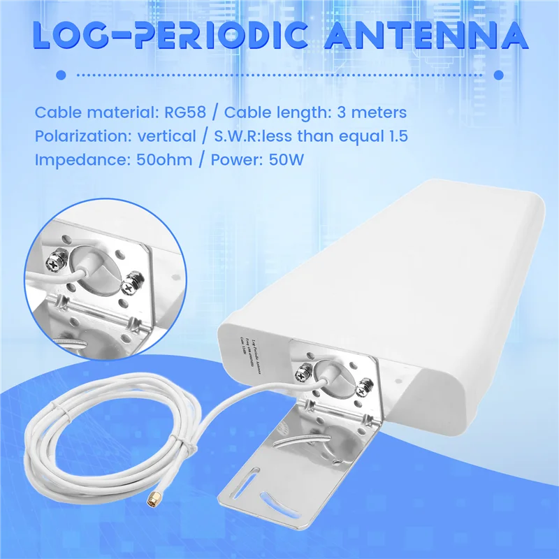 5G Full-Band Log Periodic Antenna 12Dbi 698-4900Mhz Outdoor Directional Antenna Network Signal Booster Amplifier SMA-AAAE