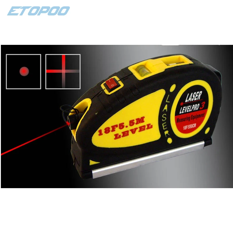 Imagem -02 - Laser Infravermelho Nível Linha Lasers Medida Laser Multiuso Fita Medida Vertical Régua Alinhadora Medição e Ferramenta de Diagnóstico Horizon 550cm