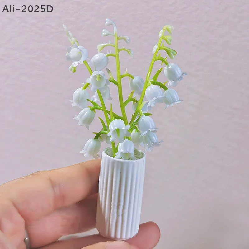 

1:12 Dollhouse Miniature Lily Of The Valley Pot Plant Mini Tree Potted For Green Plant In Pot Doll House Furniture Home Decor