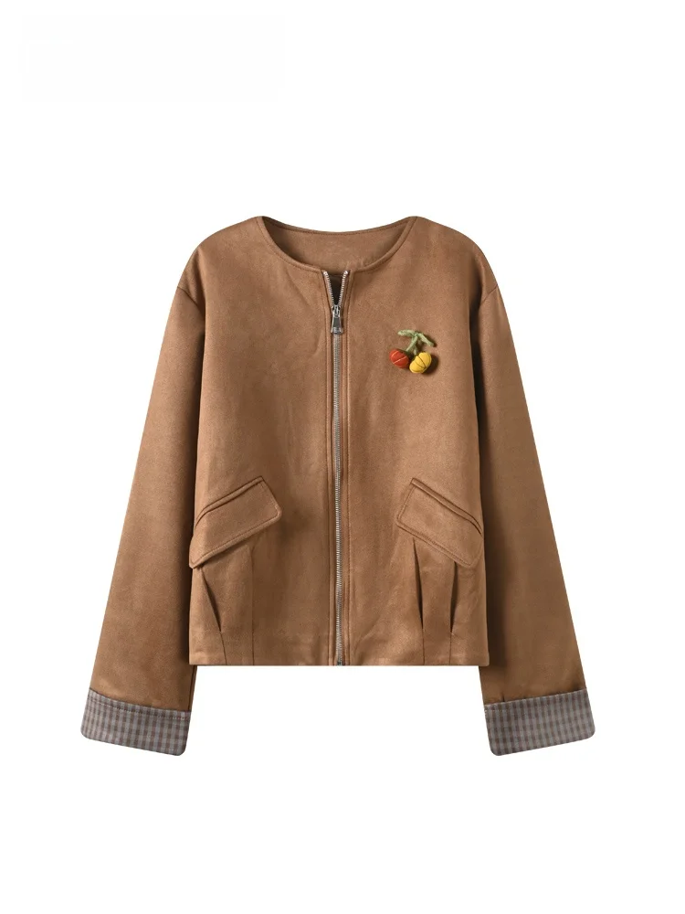 

Casual round Ne Long Sve ort Jaet Women's plus Size Spring Faionable Vintage Top for Plump Sister Cara CLUB