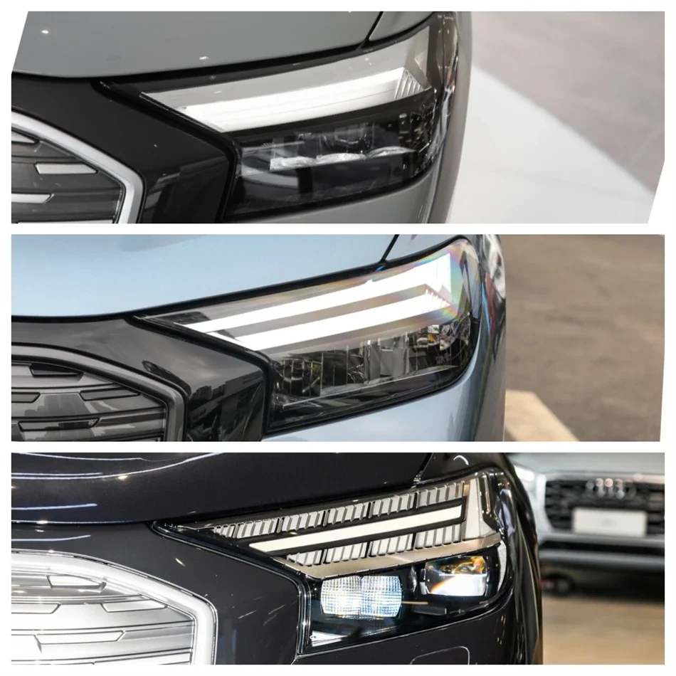 X-T لأودي Q4 e-tron 2022 2023 كشافات غطاء شفاف المصباح قذيفة استبدال عاكس الضوء الأصلي شبكي