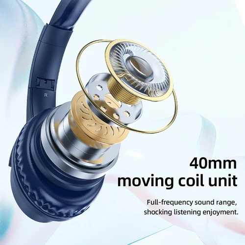 Imagen 2 del producto HOCO-auriculares inalámbricos W40 con Bluetooth 5,3, dispositivo de audio con controladores de 40mm, manos libres, compatible con AUX, TF, HiFi, deportivos