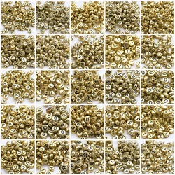 100-500PCS Gold Round Acrylic Letter Beads A-Z Alphabet Loose Beads For Jewelry Making DIY Necklace Bracelet Handmade Craft