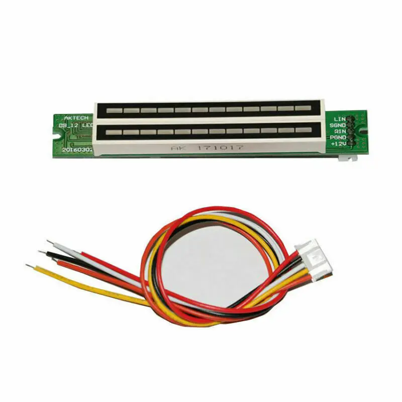 Mini Double Dual 12-bit LED Music Level Indicator Module Adjustable Light Speed VU Meter Stereo Amplifier Board with AGC Mode