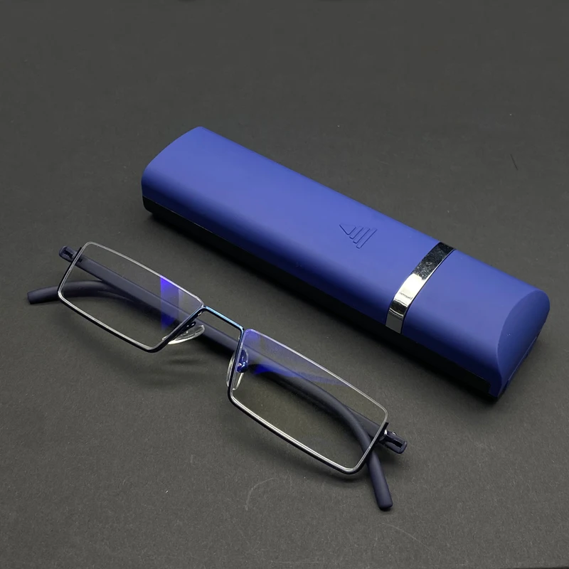 Mai Blume TR90 Presbyopie Brille Mann Blau Licht Lesebrille Männer Metall Quadratische Gläser Für Anblick Plus Linsen + 1,75 + 2,25 + 2,75 – Detail 9