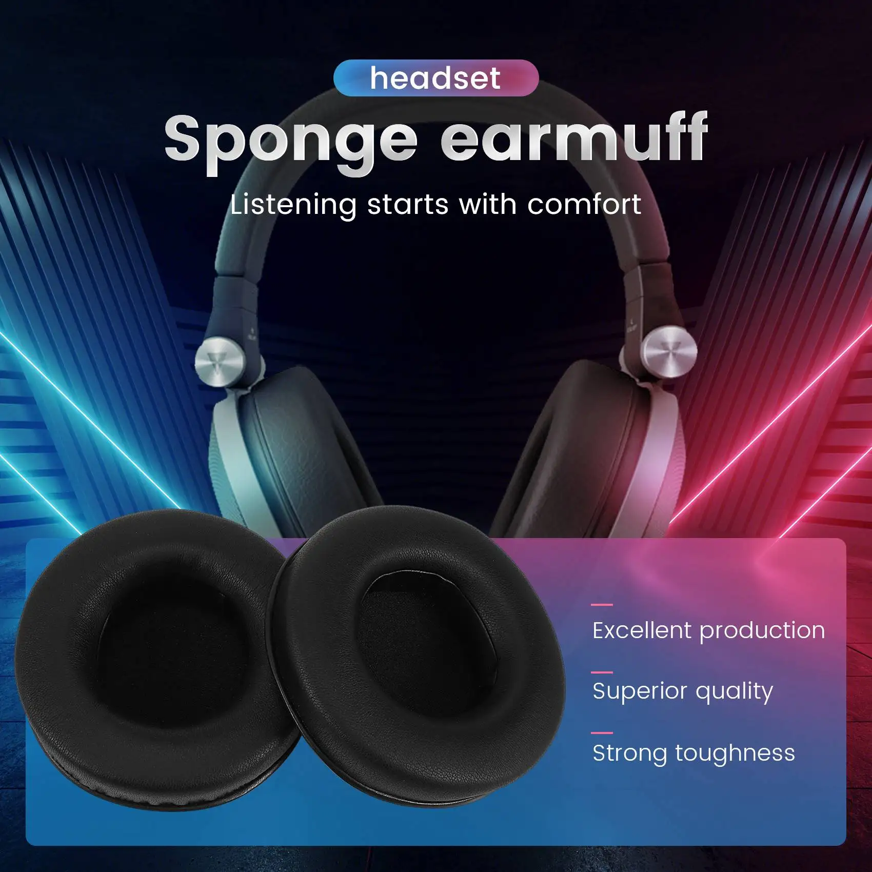 2Pcs for JBL E50 E50BT S500 S700 Replacement Cushion Ear Pad Headphone Cover Earmuffs